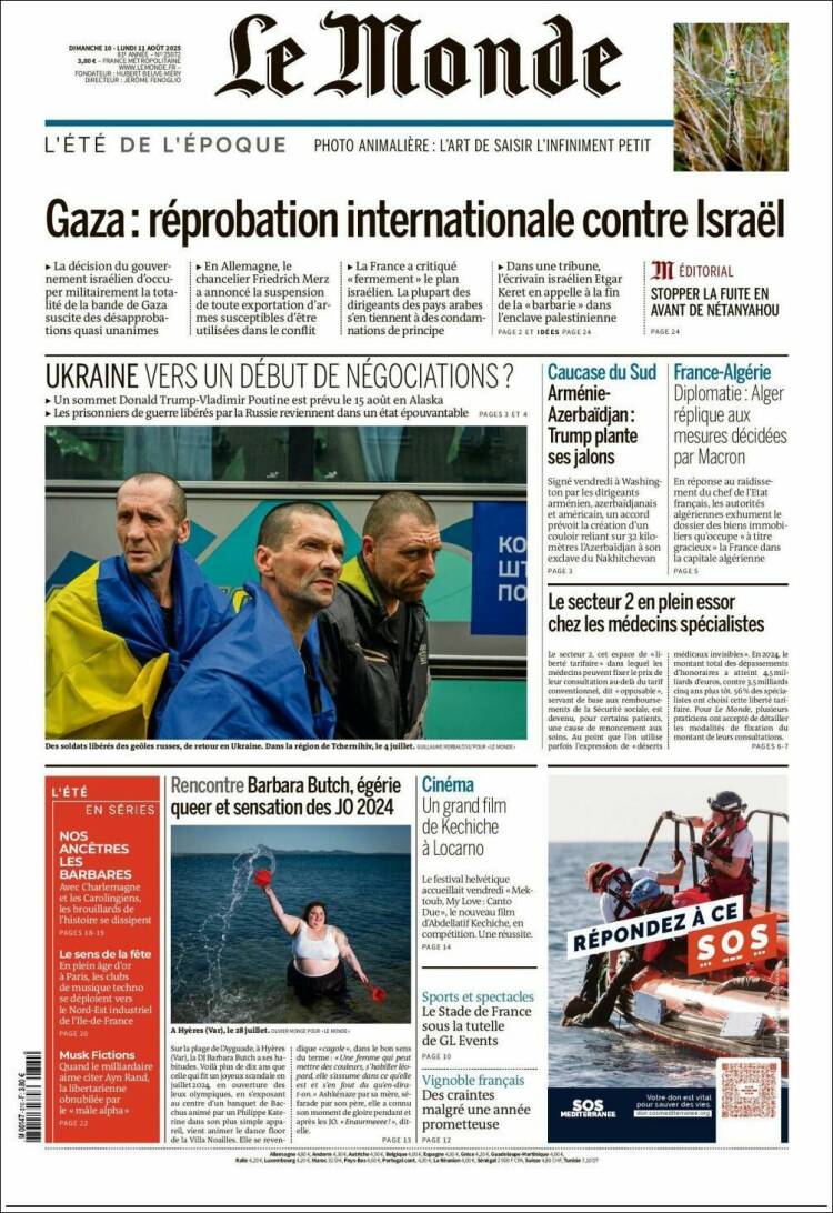 Portada de Le Monde (Francia)