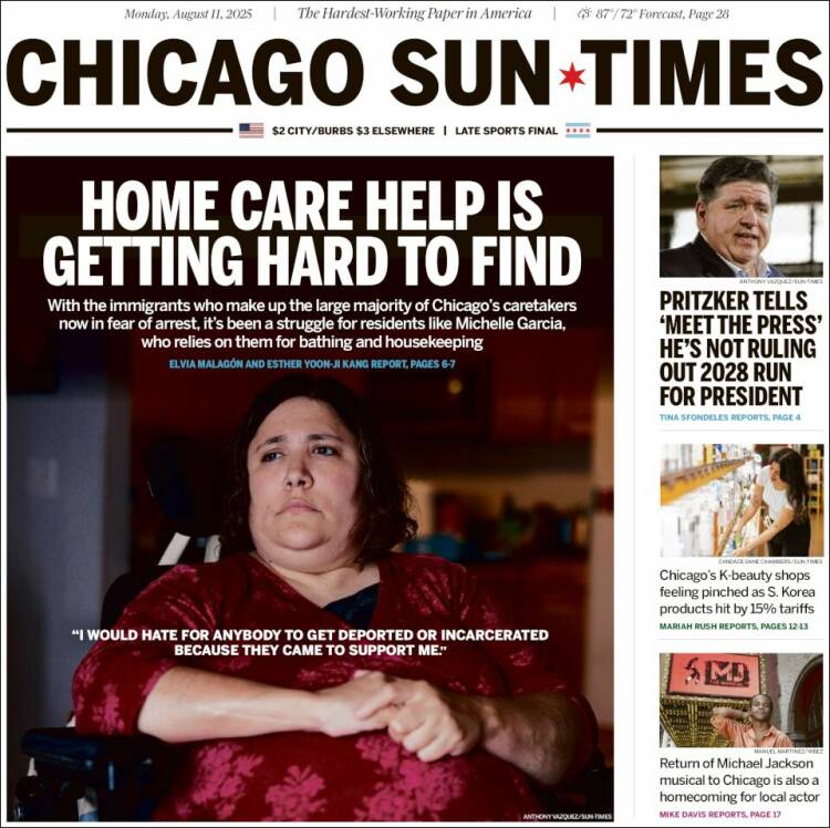 Portada de Chicago Sun-Times (USA)