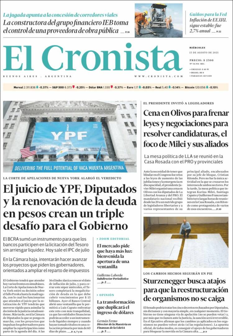 Portada de El Cronista Comercial (Argentina)