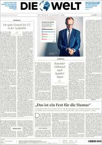 Portada de Die Welt (Germany)