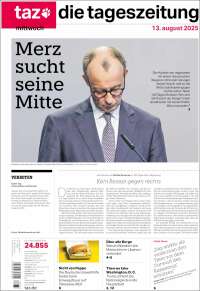 Portada de Die Tageszeitung (Germany)
