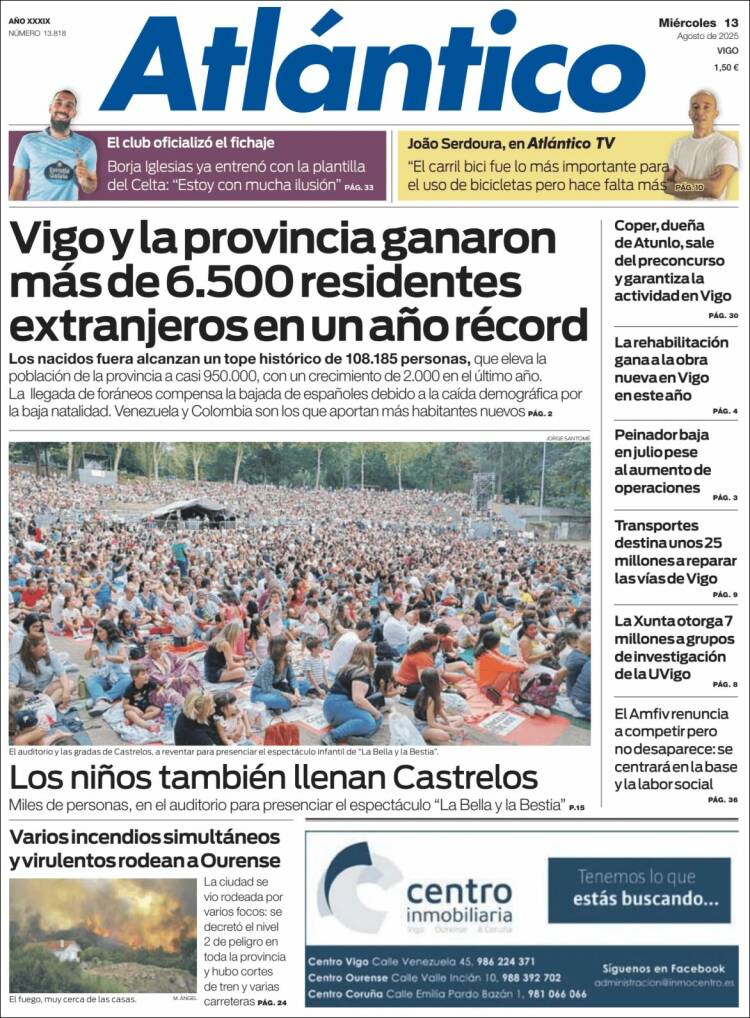 Portada de Atlántico Diario (Spain)