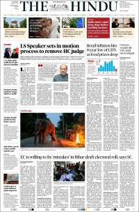 Portada de The Hindu (India)