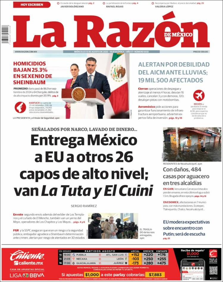 Portada de La Razón (México)