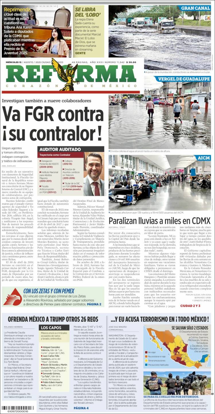 Portada de Reforma (México)