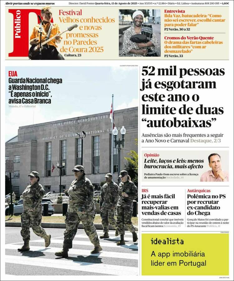 Portada de Público (Portugal)