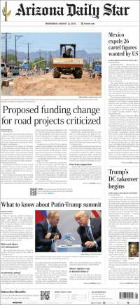 Portada de Arizona Daily Star (USA)