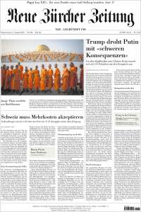 Portada de Neue Zürcher Zeitung (Suiza)