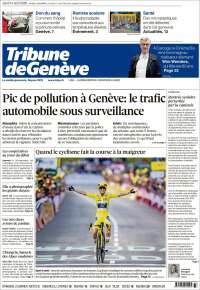 Portada de La Tribune de Genève (Suiza)