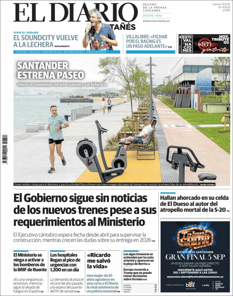 Portada de El Diario Montañés (España)