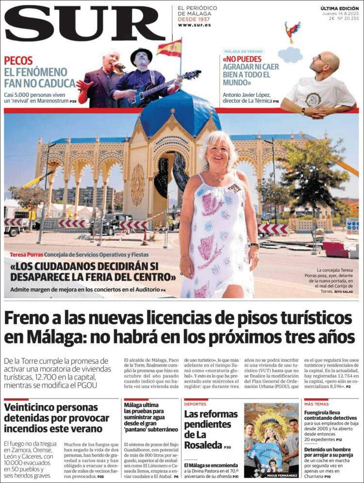 Portada de Diario el Sur (España)