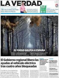 Portada de La Verdad de Murcia (España)