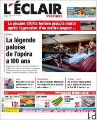Portada de L'Eclair des Pyrénées (Francia)