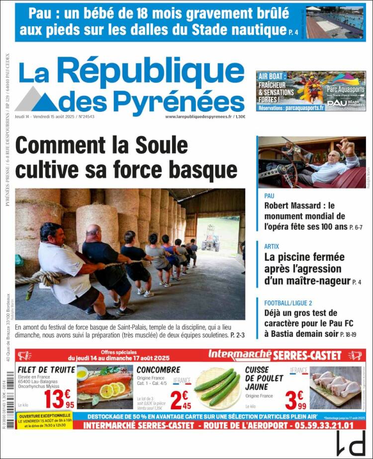 Portada de La République des Pyrénées (Francia)