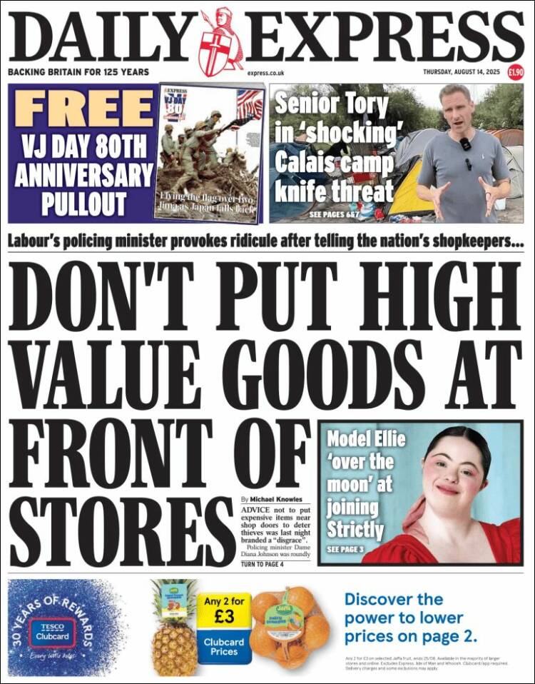Portada de Daily Express (Reino Unido)