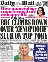 Portada de Daily Mail (Reino Unido)