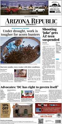 Portada de Arizona Republic News (USA)