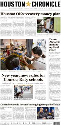 Portada de Houston Chronicle (USA)