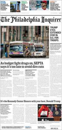 Portada de Philadelphia Inquirer (USA)