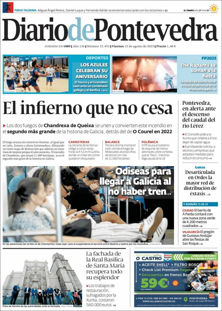 Portada de Diario de Pontevedra (Espagne)