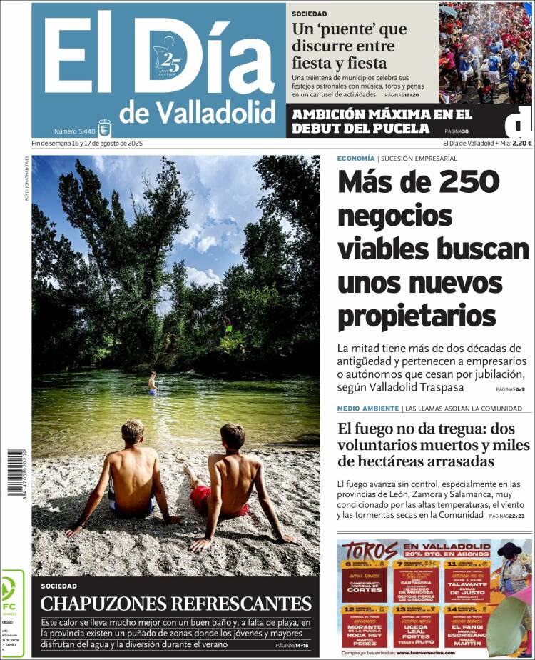 Portada de El Día de Valladolid (Espagne)