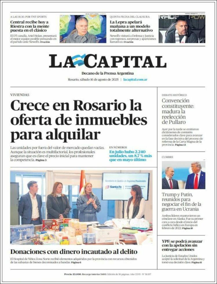 Portada de La Capital - Rosario (Argentina)