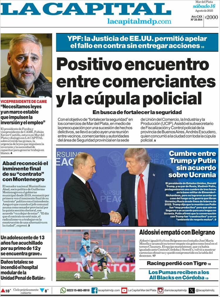 Portada de Diario La Capital - Mar del Plata (Argentina)