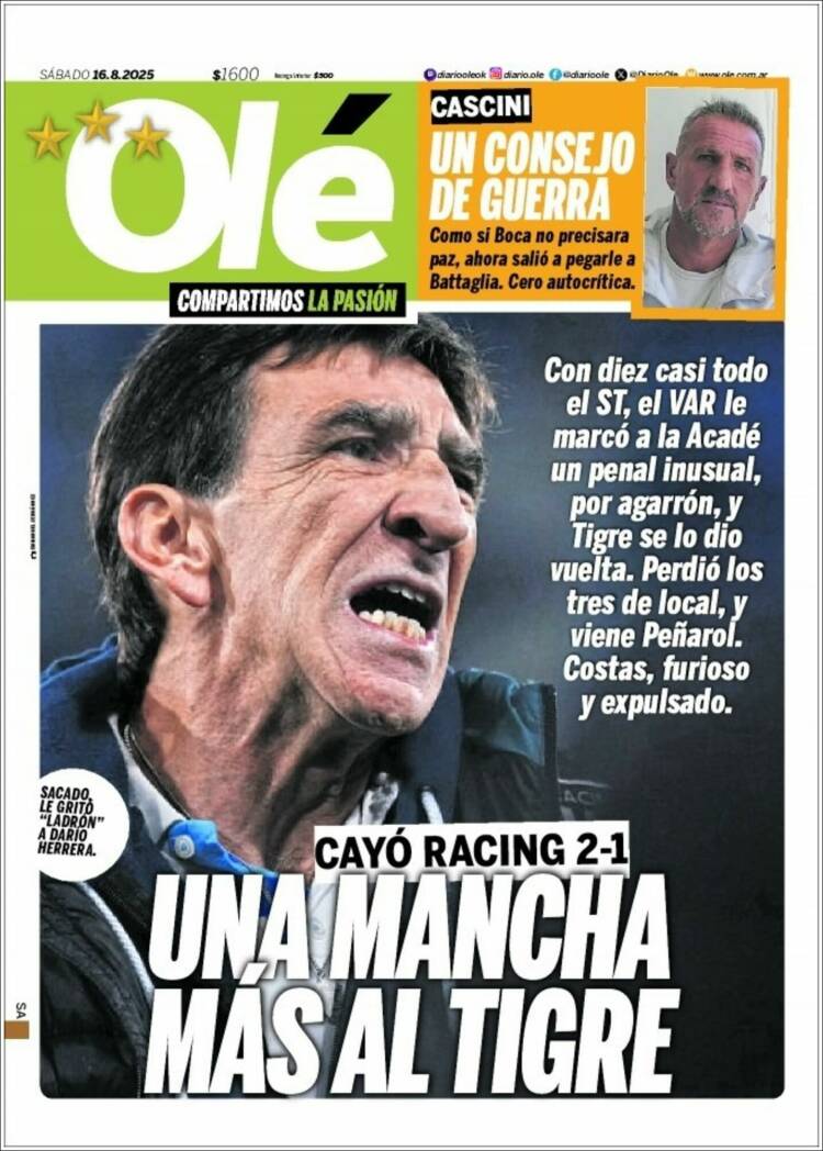 Portada de Olé (Argentina)