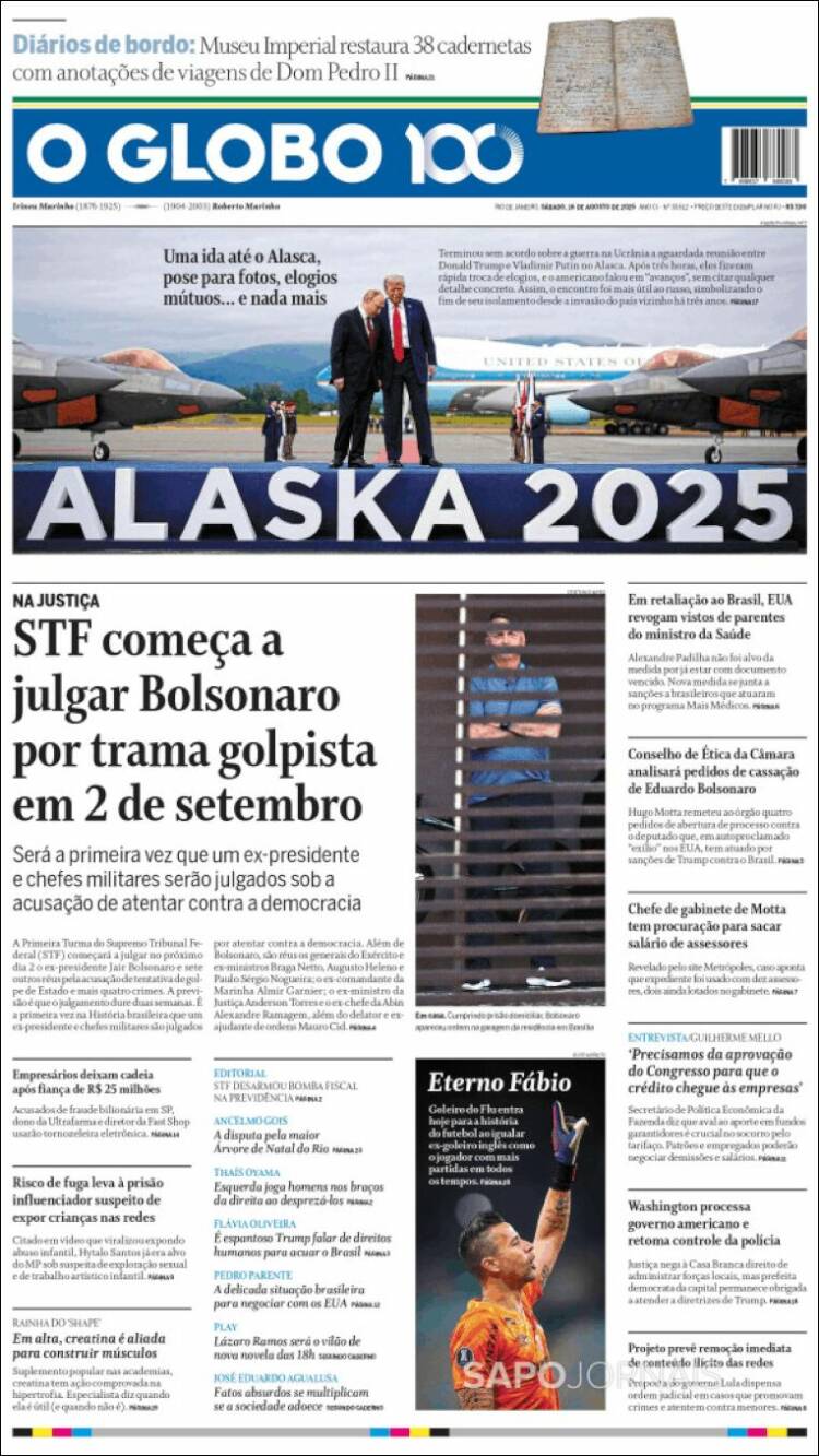 Portada de O Globo (Brasil)