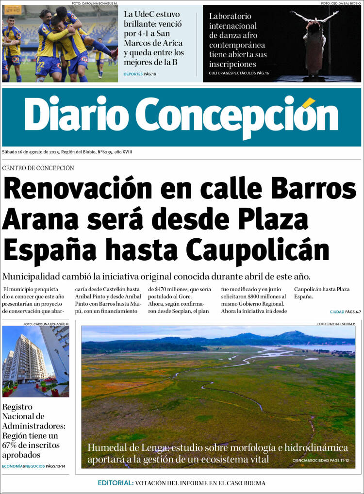 Portada de Diario de Concepción (Chile)