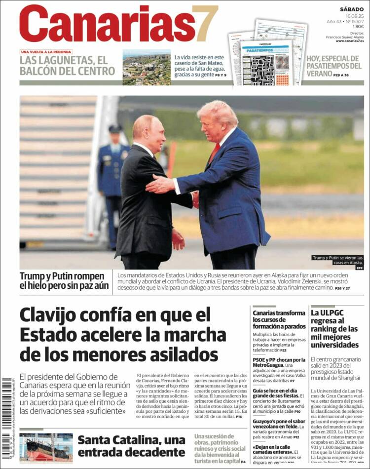 Portada de Canarias 7 (España)
