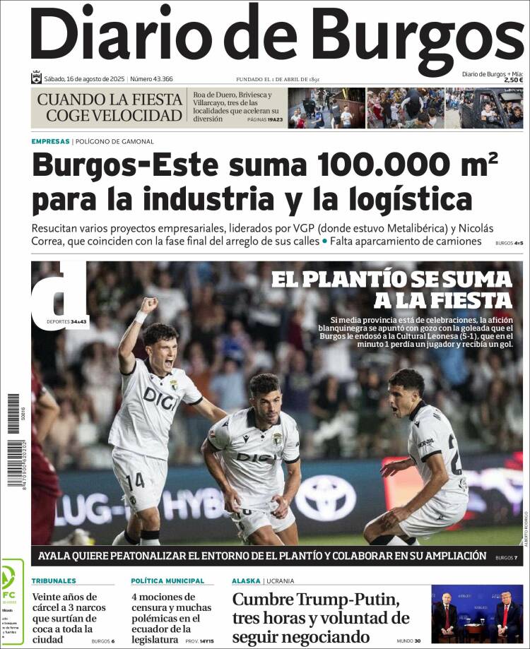 Portada de Diario de Burgos (España)