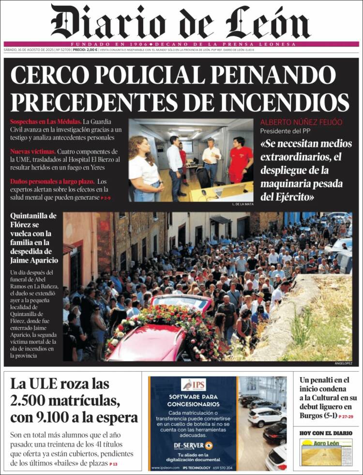 Portada de Diario de León (España)