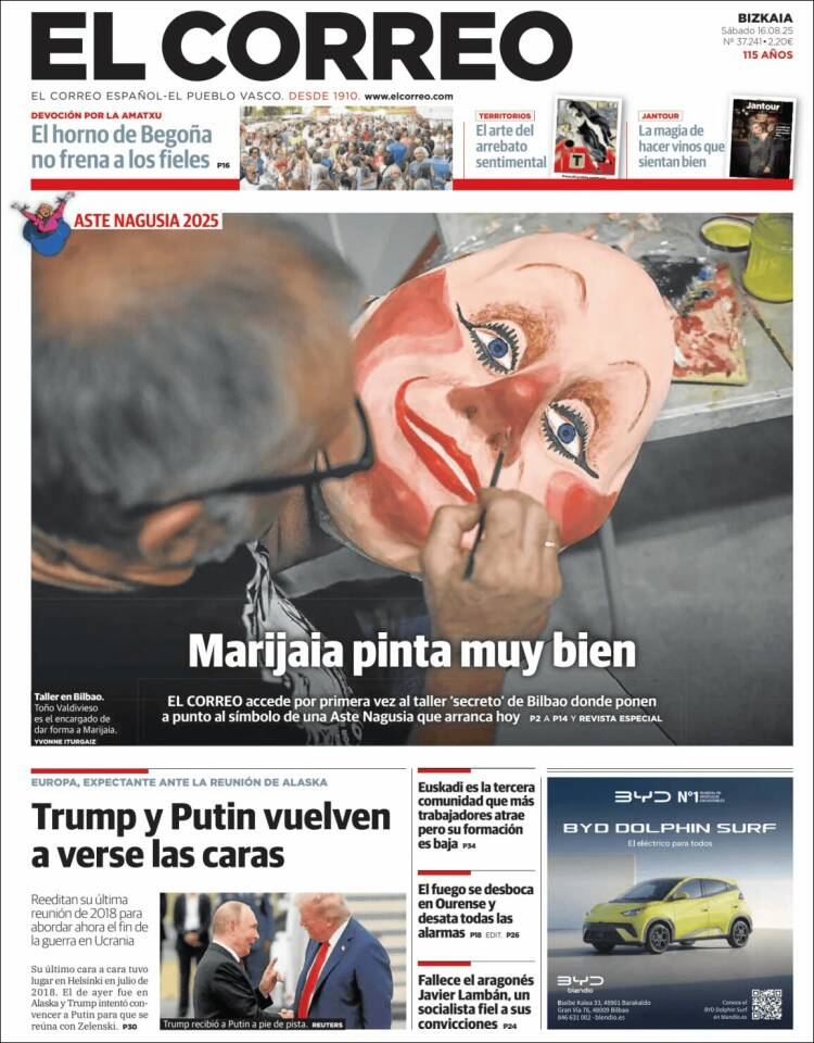 Portada de El Correo (España)