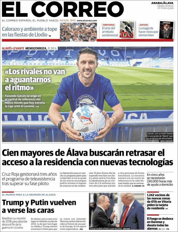 Portada de El Correo - Álava (España)