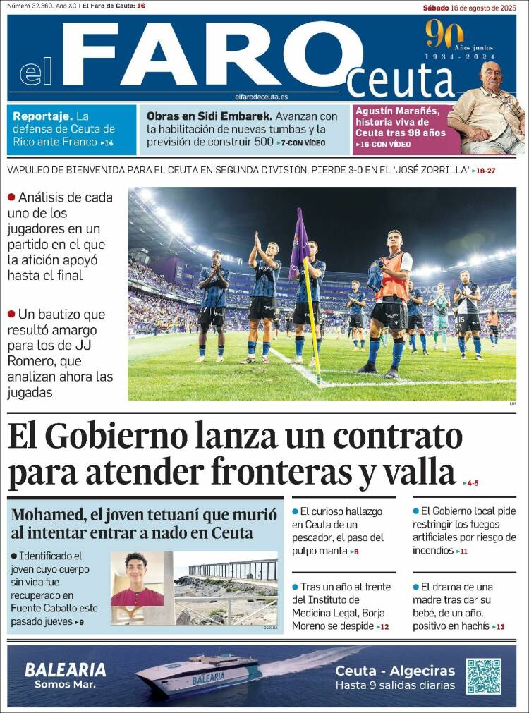 Portada de El Faro de Ceuta (España)