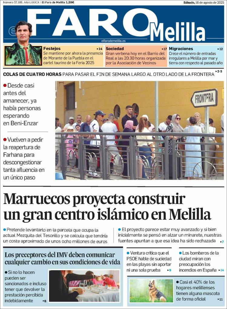 Portada de El Faro de Melilla (España)