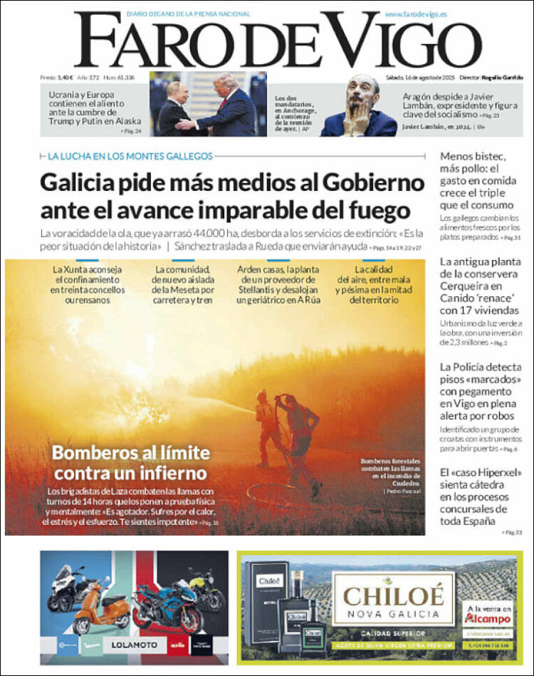 Portada de Faro de Vigo (España)