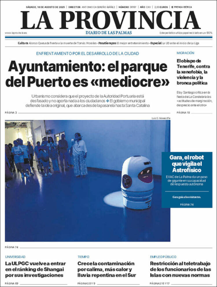 Portada de La Provincia (España)