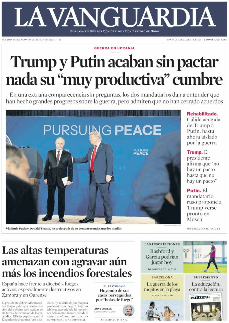 Portada de La Vanguardia (España)