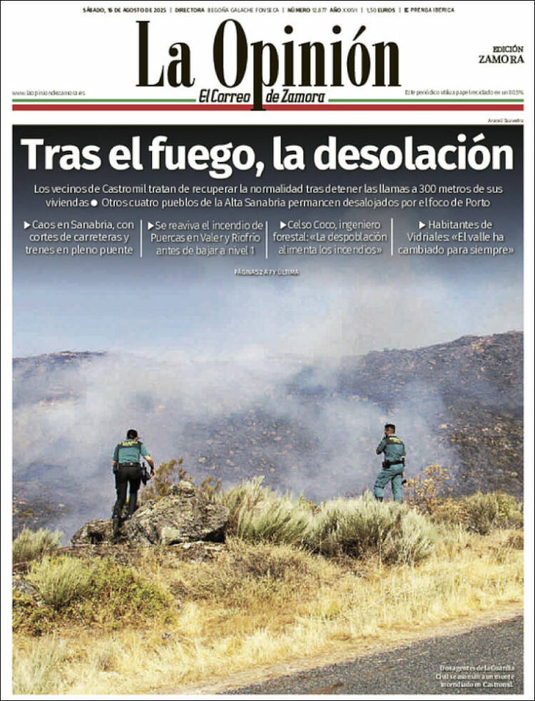 Portada de La Opinión - El Correo de Zamora (España)