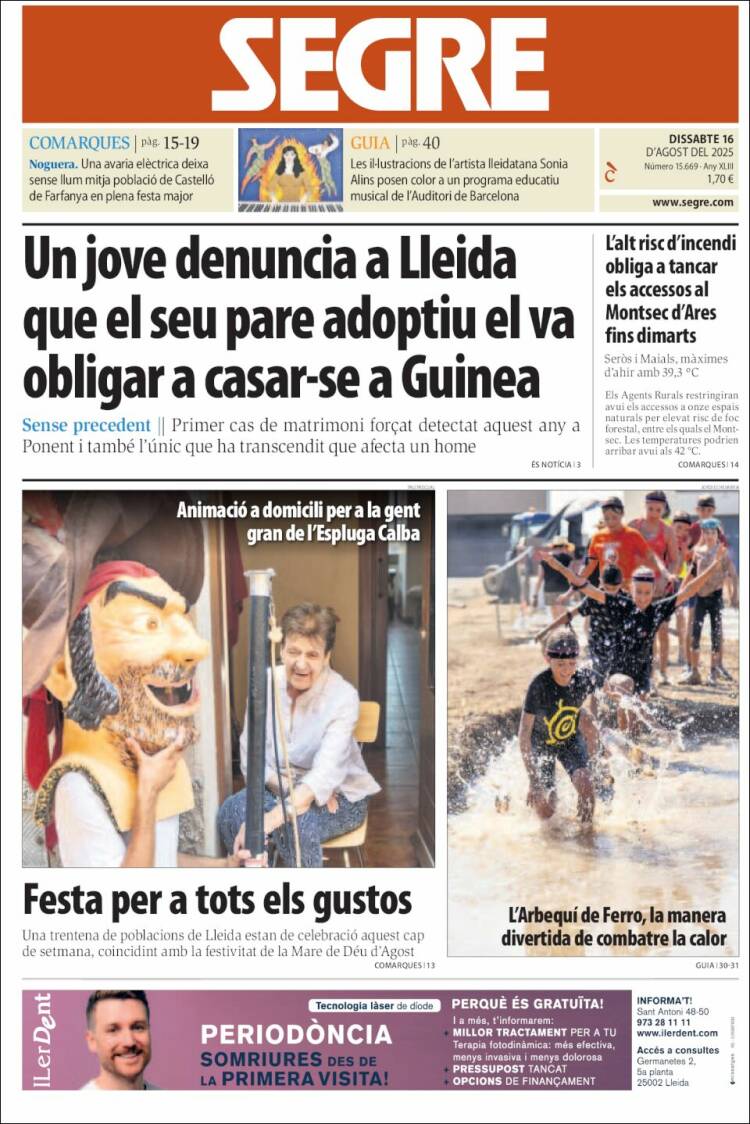 Portada de Segre (Espagne)