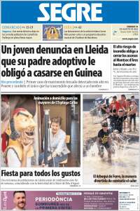 Portada de Segre  (Espagne)
