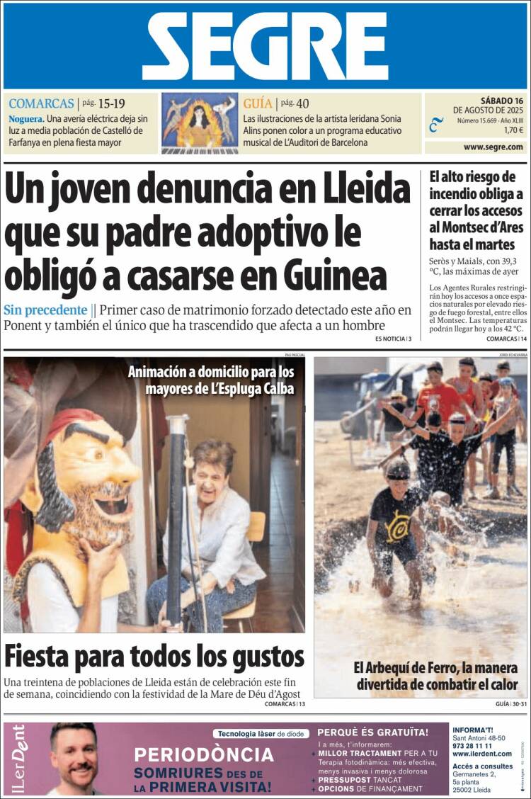 Portada de Segre  (España)