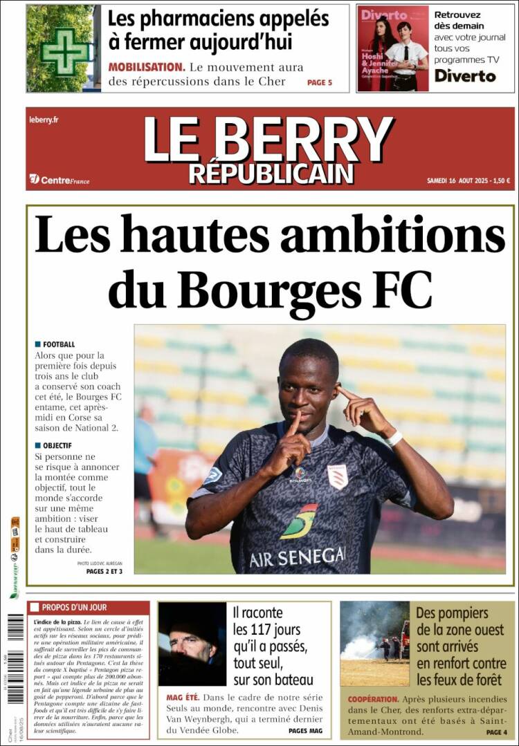 Portada de Berry Republicain (Francia)
