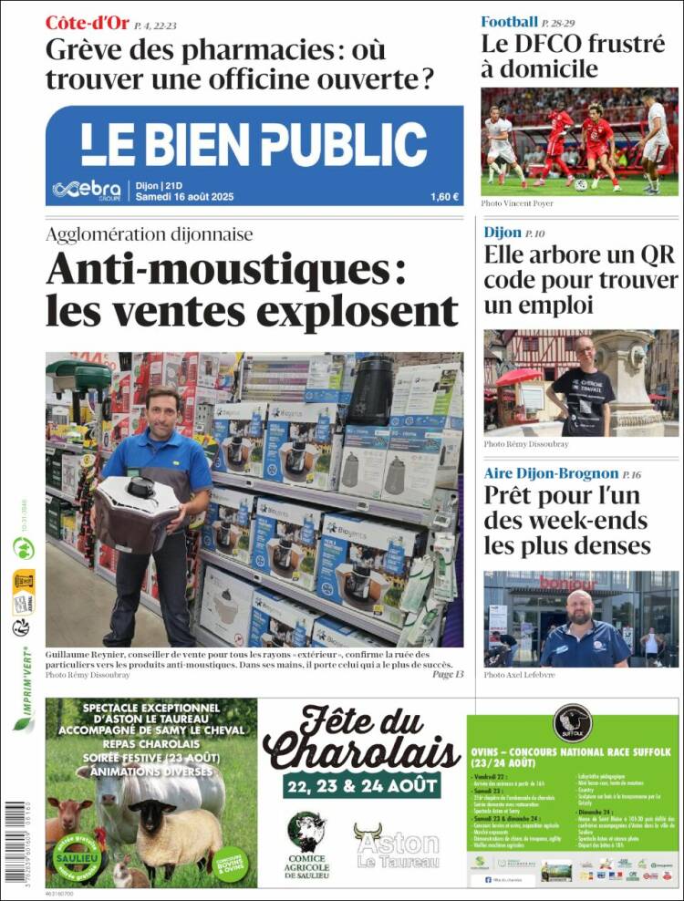 Portada de Le Bien Public (Francia)