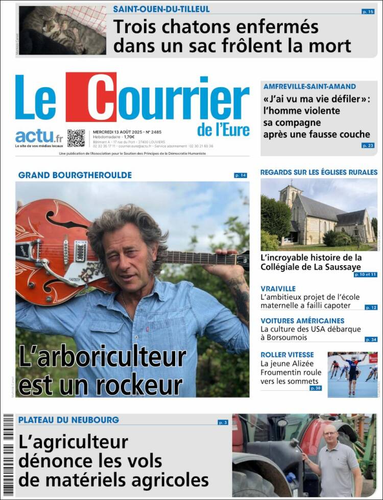 Portada de Le Courrier de l'Ouest (Francia)