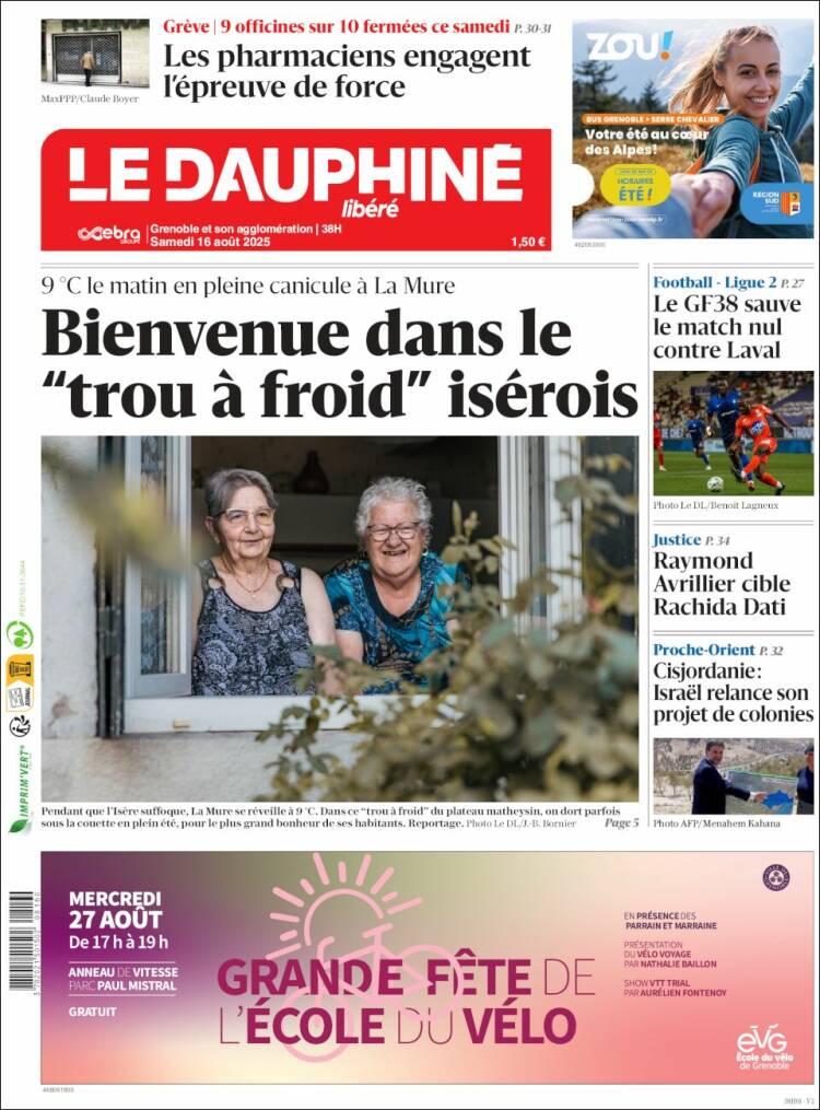 Portada de Le Dauphiné Libéré (Francia)