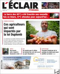 Portada de L'Eclair des Pyrénées (Francia)