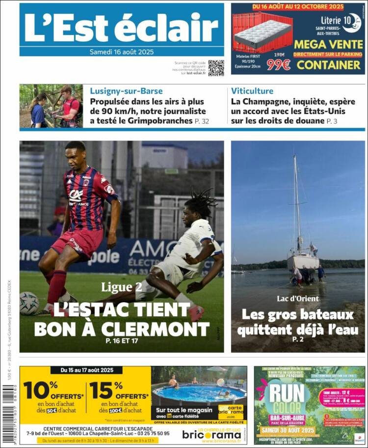 Portada de L'Est Eclair (Francia)